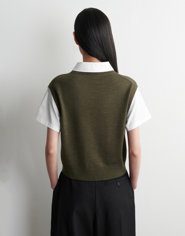 COS - Layered Merino Wool Shirt Vest