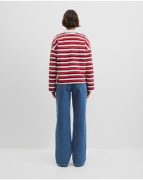 Country Road - Australian Grown Cotton Stripe Texture Rugby Sweat