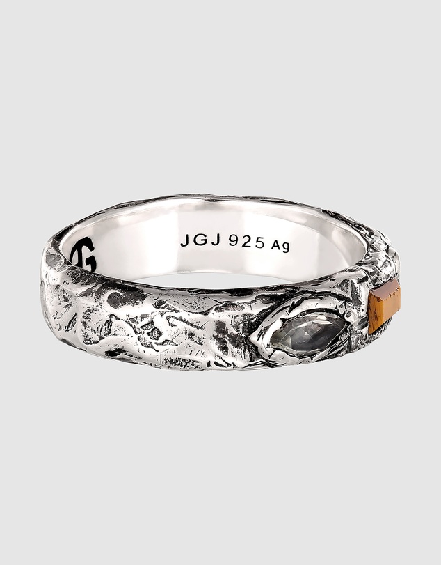 Haze & Glory - ICONIC EXCLUSIVE - Trio Jewls Organic Band Ring in Oxidised Silver