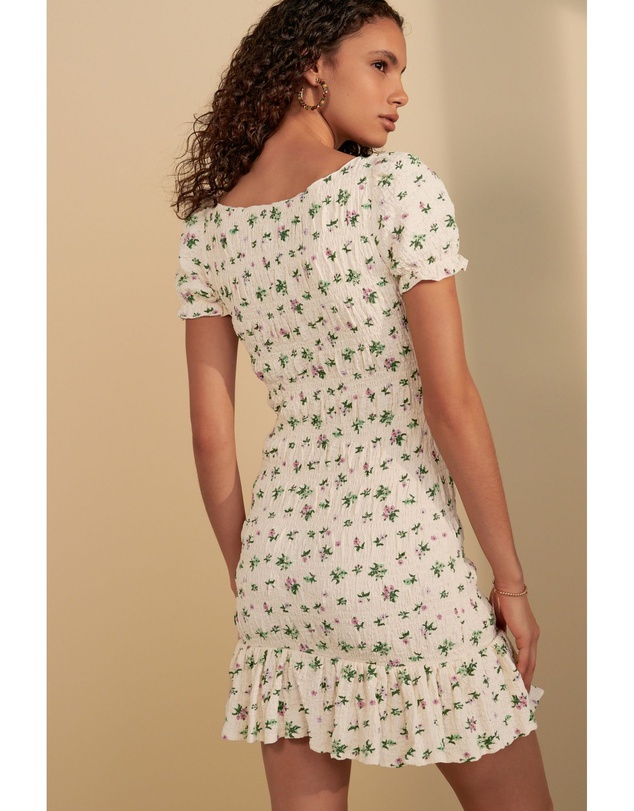 NEXT - Shirred Puff Sleeve Mini Dress