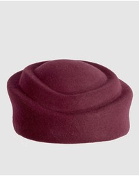 Max Alexander - Felt Wine Pillbox Hat