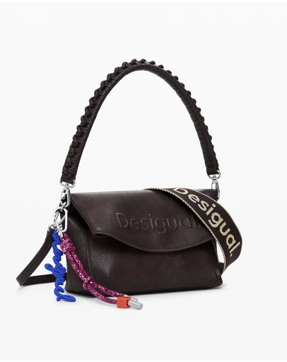 Desigual - Medium faux suede bag with 3D logo
