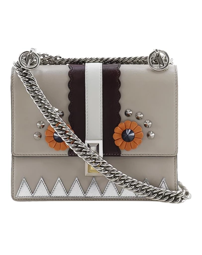 Fendi - Pre-Loved Vitello Liberty Lucido Catalan Small Mirror Hypnoteyes Studded Kan I Crossbody