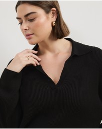 Atmos&Here Curvy - Eden Rib Collar Knit