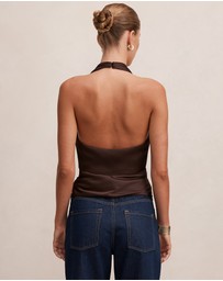 Forever New - Jordyn Cowl Halter Neck Tie Top