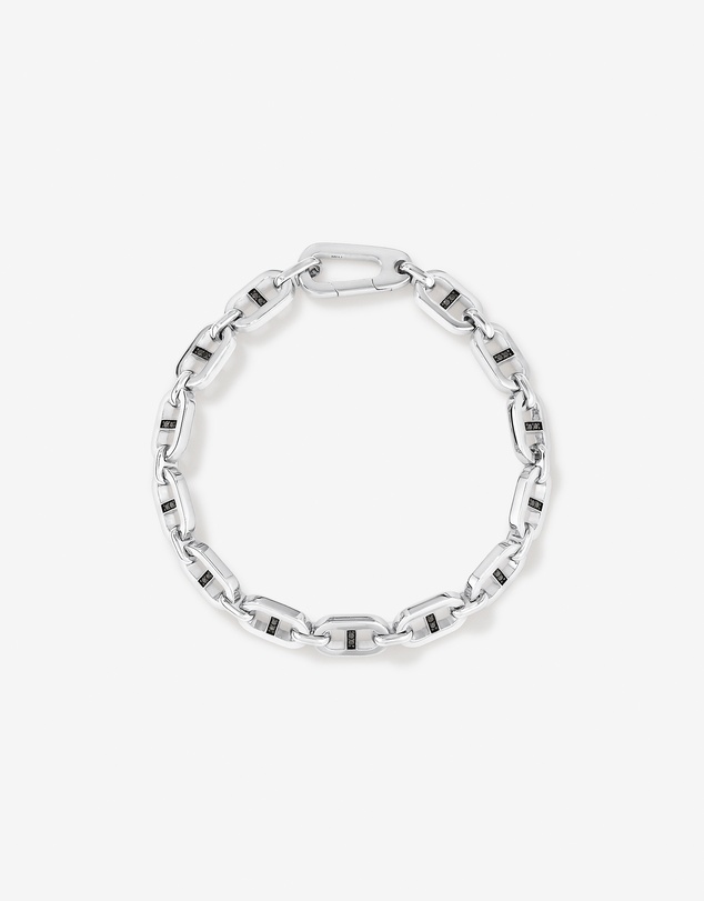 Michael Hill - Men's 0.30 Carat TW Men's Black Diamond Link Bracelet in Sterling Silver