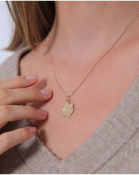 Elli Jewelry - Necklace Pendant Paw in 925 Sterling Silver Gold Plated