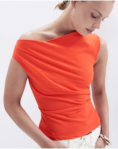 UNISON - Draped Off Shoulder Top