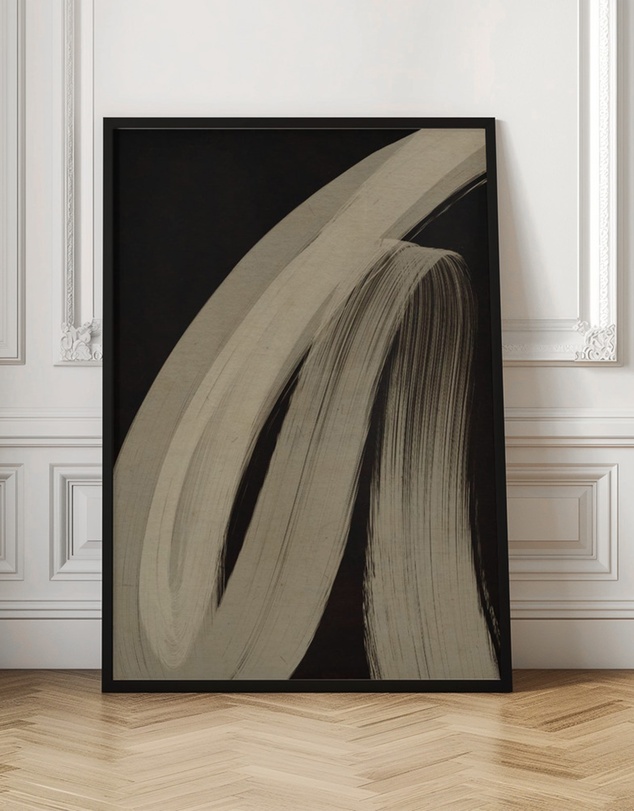 Olive et Oriel - Beige Strokes No 1 by Treechild Art Print