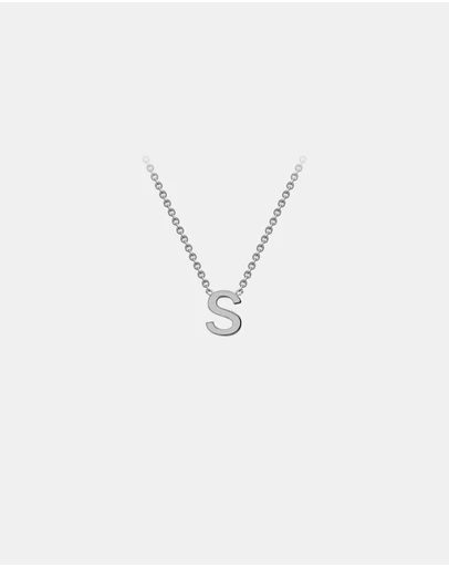 Zoe Olivia - 9K White Gold Initial S Necklace