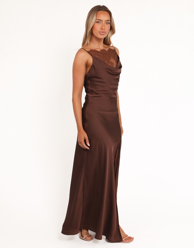 Petal & Pup - Evana Lace Maxi Dress - Brown