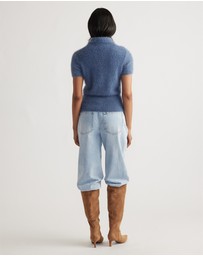 Decjuba - Rosie Fluffy Knit Polo Tee