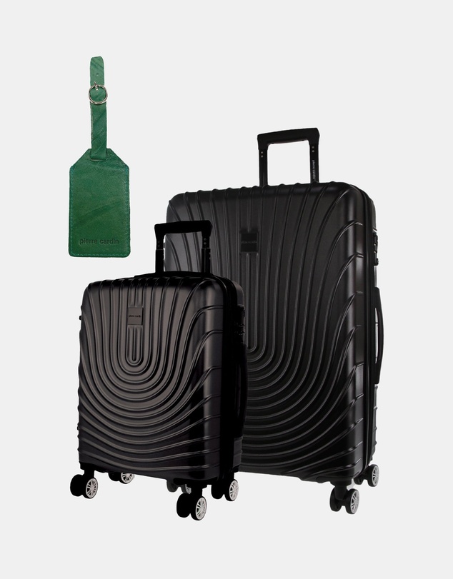 Pierre Cardin - Pierre Cardin Palais Hard Shell Medium and Cabin 2-Piece Set + Luggage Tag