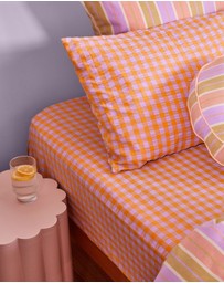 Mosey Me - Kumquat Bloom Seersucker Standard Pillowcase Set