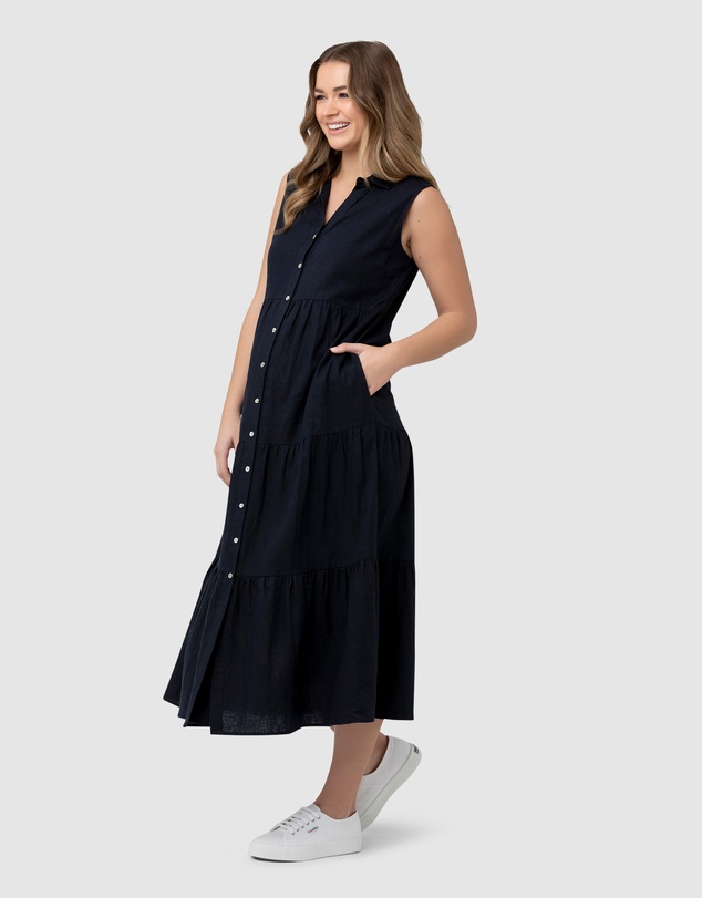 Ripe Maternity - Tracy Tiered Linen Dress