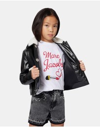 Marc Jacobs - Lipstick Logo Script T-Shirt - Kids-Teens