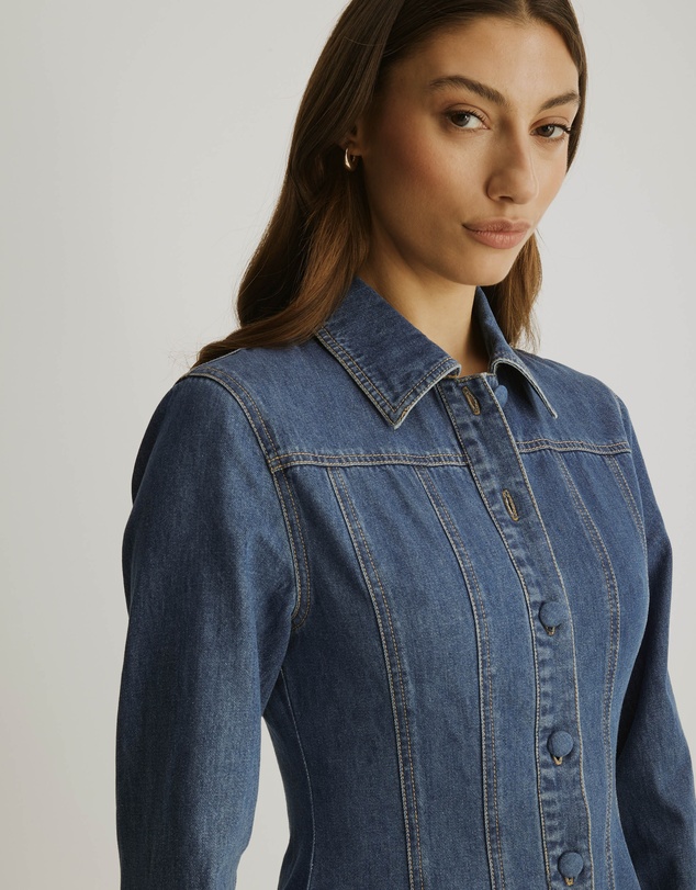 Atmos&Here - Nicole Denim Panel Jacket