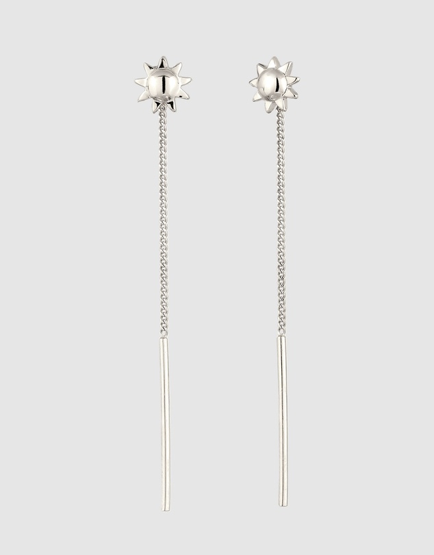 Elli Jewelry - Starburst Threader Bar Earrings in 925 Silver