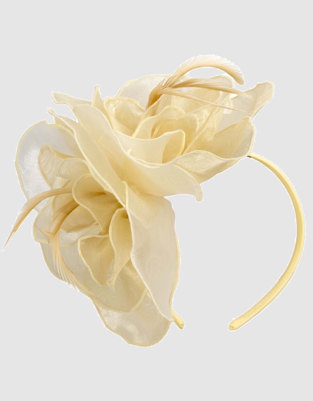 Max Alexander - Yellow Cream Organza Flower Fascinator