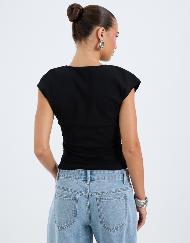 Calli - Ray Keyhole Jersey Top