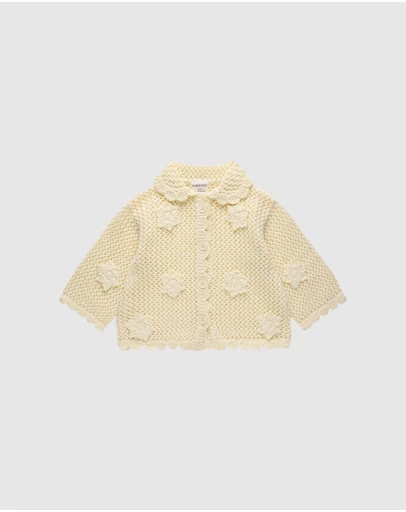 Kynd Baby - Crochet Cardigan in Vanilla