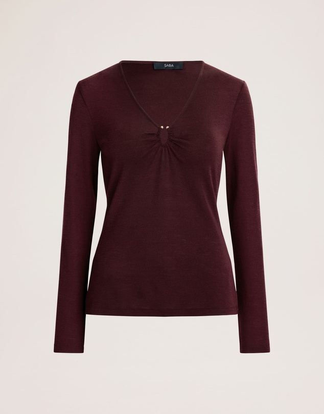 SABA - Coco Wool Ruched Long Sleeve Top