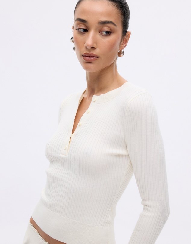Minima Esenciales - Wren Merino Wool Rib Knit Top