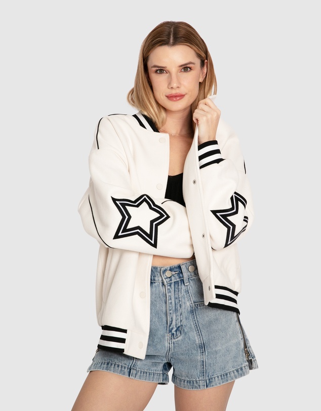 Belle & Bloom - Hold Me Close Letterman Bomber