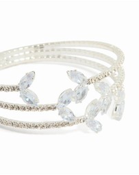 Lovisa - Silver Cubic Zirconia Fishtail Trio Layered Bangle