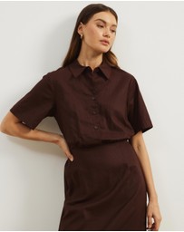 Atmos&Here - Remi Linen Blend Midi Shirt Dress