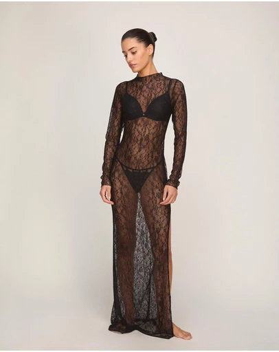 Hunkemoller - LS Allover Lace Slip Dress