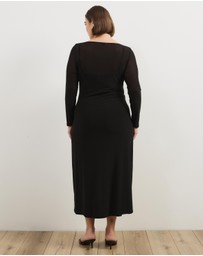 Atmos&Here Curvy - Dani Long Sleeve Mesh Midi Dress