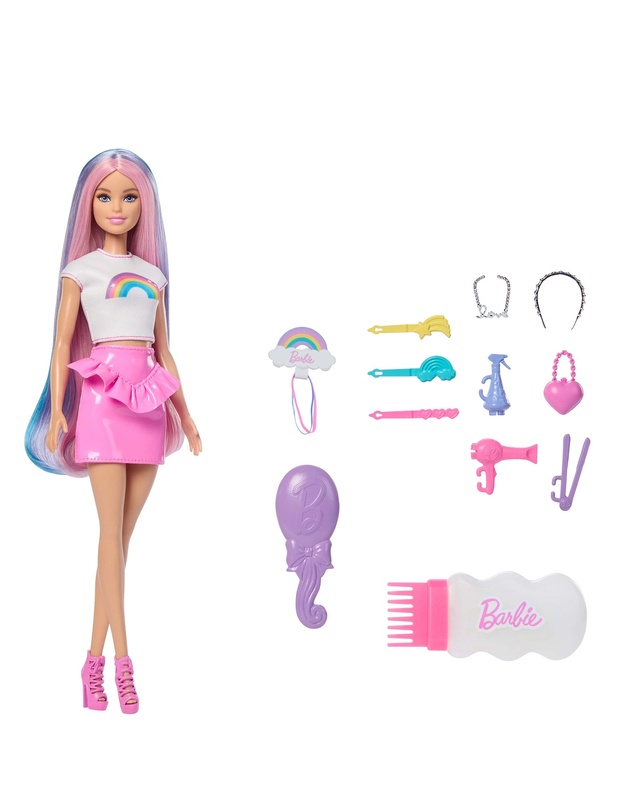 Barbie - NEW Rainbow Sparkle Hair Play 1