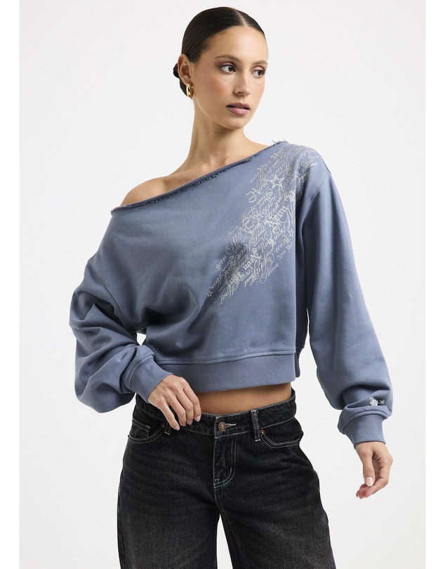 Neon Hart - Cisco Scripted Off Shoulder Top