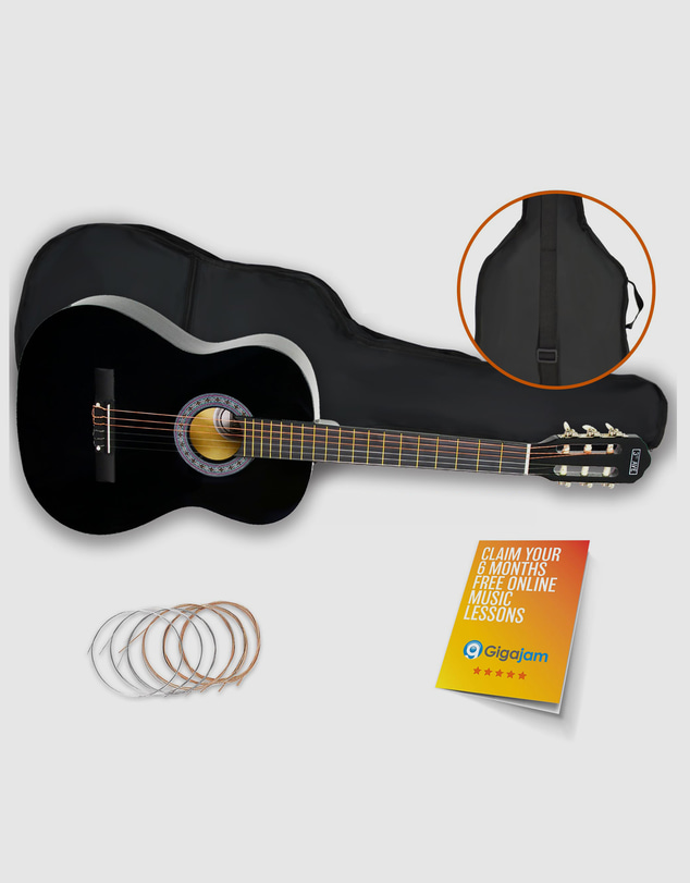 iWorld - 3rd Avenue Full Size Classical Guitar Pack - Black