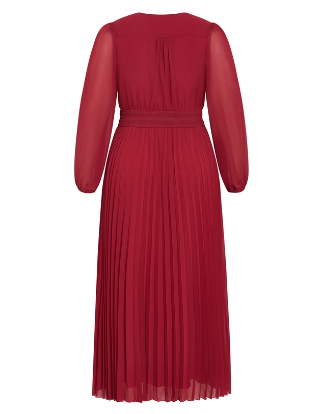 City Chic - Plus size Georgina Pleat Maxi Dress - sienna