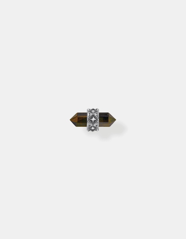 THOMAS SABO - Crystal Single Ear Stud with Golden Blue Tiger's Eye