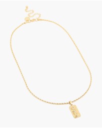 Lovisa - Waterproof Gold Plated Stainless Steel Flower Tab Necklace
