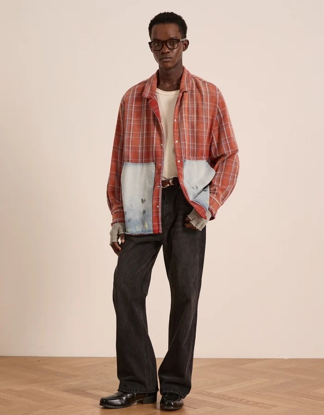 Found - Plaid Denim Shirt