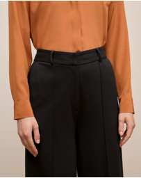 Trenery - Ponte Tailored Wide Leg Pant in Black