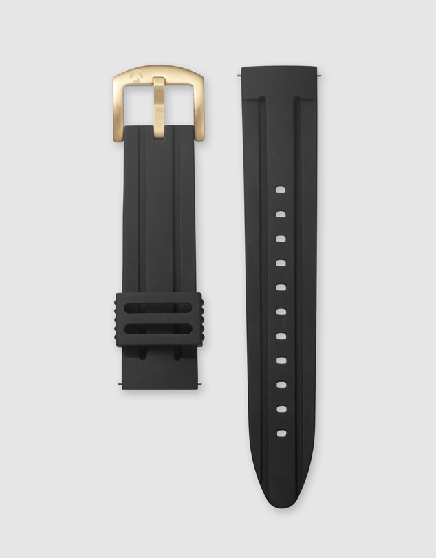 Maxum - Prince Band - Black Silicone With Gold Tone Buckle