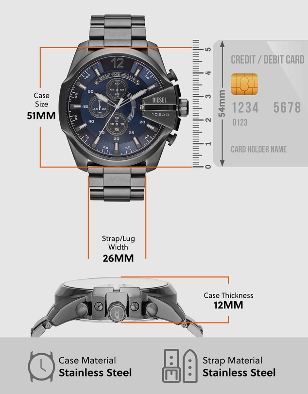 Diesel - Mega Chief Grey Chronograph Watch