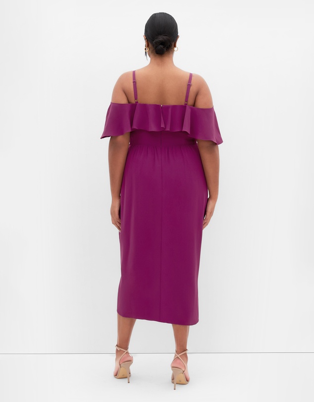 City Chic - Flirtation Drape Midi Dress