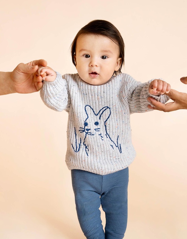 Bebe by Minihaha - Bunny Hand Emb Knit Jumper - Babies