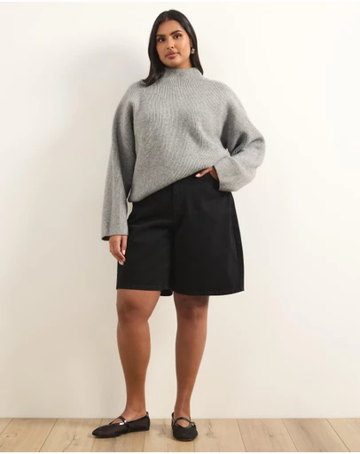Atmos&Here Curvy - Ada Bermuda Denim Shorts
