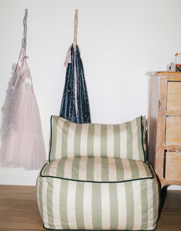 Phile - Striped Toddler Lounger – Green