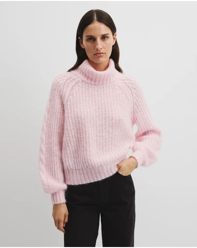 Country Road - Lofty Merino Wool Funnel Neck Knit