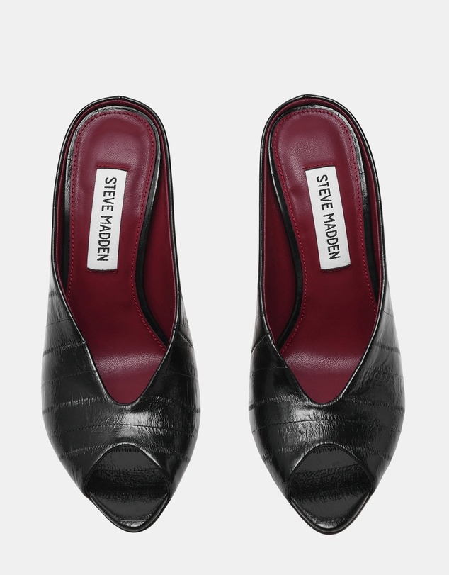 Steve Madden - Agaze Black Eel Heels