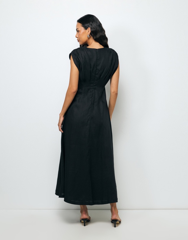 AERE - Rhae V Neck Midi Dress