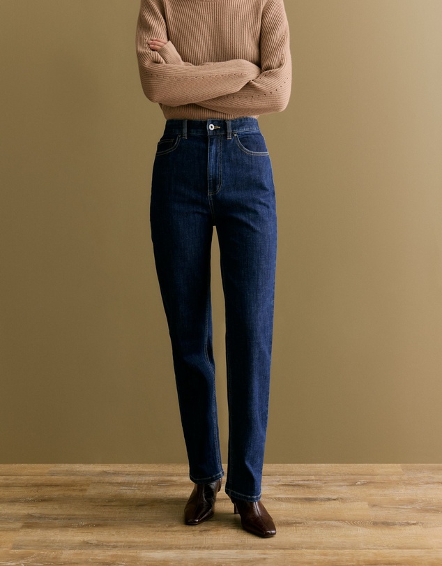 Trenery - High Rise Straight Leg Jean in Washed Indigo